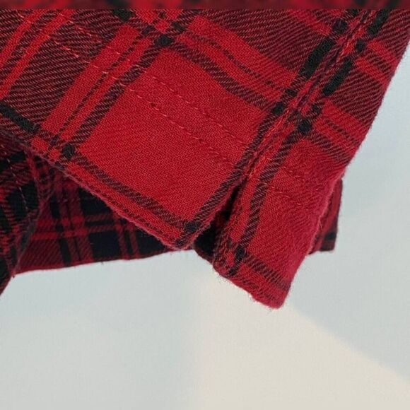 Madewell Curtis Plaid Herald Red  Flannel Tee size Small - Picture 3 of 9